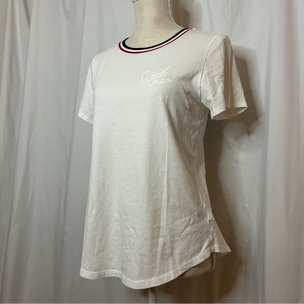 NWOT Old Navy Short sleeve Let The Good Times Roll 100% Cotton Top Callally M